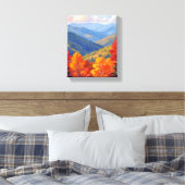 Herfstloof | Waterverf Berglandschap Canvas Afdruk (Insitu (Slaapkamer))