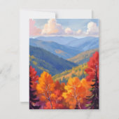 Herfstloof | Waterverf berglandschap kaart (Voorkant)