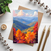 Herfstloof | Waterverf berglandschap kaart