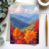 Herfstloof | Waterverf berglandschap kaart