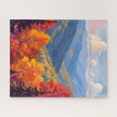 Herfstloof | Waterverf berglandschap Legpuzzel (Horizontaal)