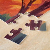 Herfstloof | Waterverf Natuur Herfstbladeren Legpuzzel (Zijkant)
