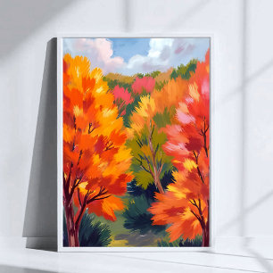 Herfstloof Waterverf Natuur Herfstbladeren Poster