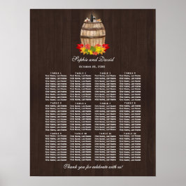 Herfstloof Wijnglaat Vat Wijngaard Zitplaats Grafi Poster