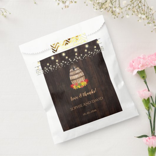 Herfstloof Wijnglazen Vat Wijngaard Bruiloft Bedankzakje (Gezegeld)