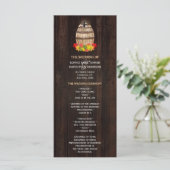 Herfstloof wijnvat wijngaard trouwprogramma programmakaart (Staand voorkant)