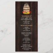 Herfstloof wijnvat wijngaard trouwprogramma programmakaart (Voorkant)