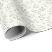 Herfstloof Zachte Olijf - Neutraal Cadeaupapier (Rol Hoek)