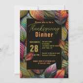 Herfstmaaltijd met sfeervolle Thanksgiving-diner Kaart (Voorkant)