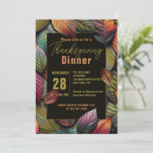 Herfstmaaltijd met sfeervolle Thanksgiving-diner Kaart (Staand voorkant)