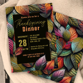 Herfstmaaltijd met sfeervolle Thanksgiving-diner Kaart