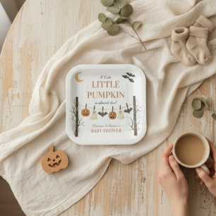 Herfstmaan Vleermuis Halloween Baby Shower Borden Papieren Bordje