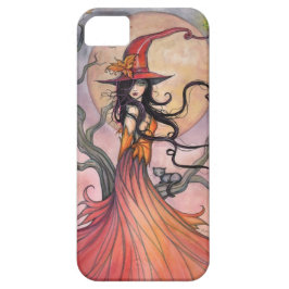 Herfstmagie Heks en Kat Fantasie Kunst iPhone 11 Hoesje
