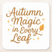 Herfstmagie in elke bladset van papieren Onderzett Kartonnen Onderzetters (Voorkant)