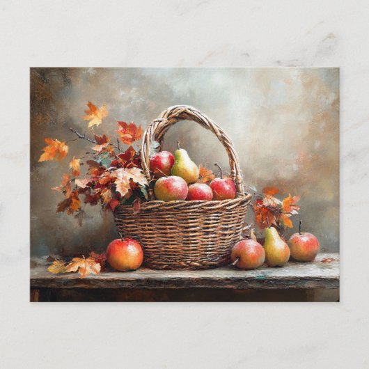 Herfstmand met fruit briefkaart (Voorkant)