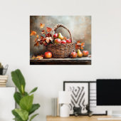 Herfstmand met fruit poster (Thuiskantoor)