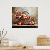 Herfstmand met fruit poster (Keuken)