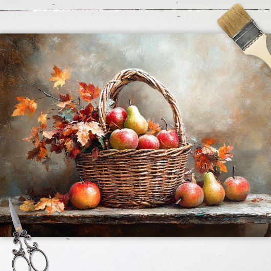 Herfstmand met fruit tissuepapier