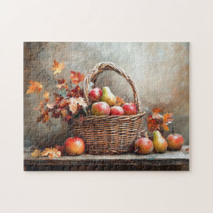 Herfstmandje van fruit legpuzzel