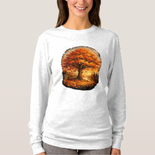 Herfstmeer Gloeiende Boom Scène T-shirt