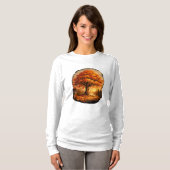 Herfstmeer Gloeiende Boom Scène T-shirt (Voorkant volledig)