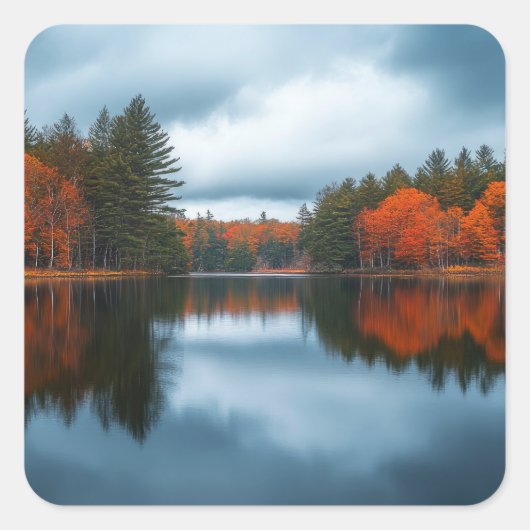 Herfstmeer Vierkante Sticker (Voorkant)