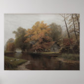 Herfstmeerprint, herfstbladermuurkunst, boerderij- poster (Voorkant)