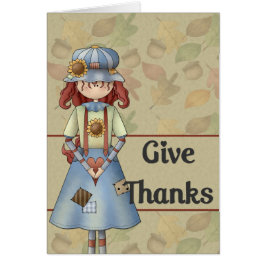 Herfstmeisje :: Dankbetuiging Thanksgiving kaart