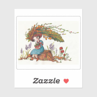 herfstmeisje sticker