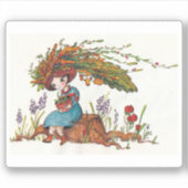 herfstmeisje sticker (Voorkant)