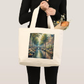 Herfstmiddag aan het kanaal - Canvas tas (Voorkant (product))