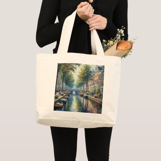 Herfstmiddag aan het kanaal - Canvas tas (Voorkant (product))