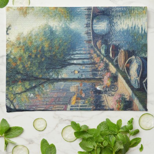 Herfstmiddag aan het kanaal - Keukenhanddoeken (Gevouwen)