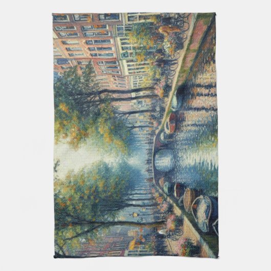 Herfstmiddag aan het kanaal - Keukenhanddoeken (Verticaal)