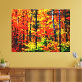 Herfstmiddag - Verpakt schilderij Kunst Canvas Afdruk (Insitu (Woonkamer))