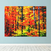 Herfstmiddag - Verpakt schilderij Kunst Canvas Afdruk (Insitu (Houten vloer))