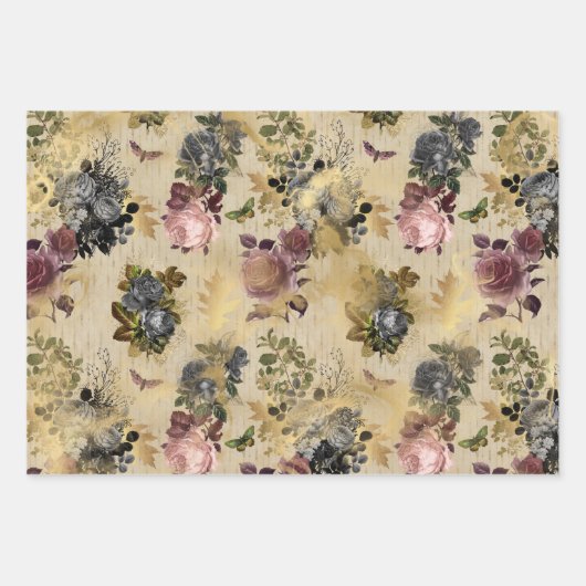 Herfstmist Vlinders Inpakpapier Vel (Voorkant)