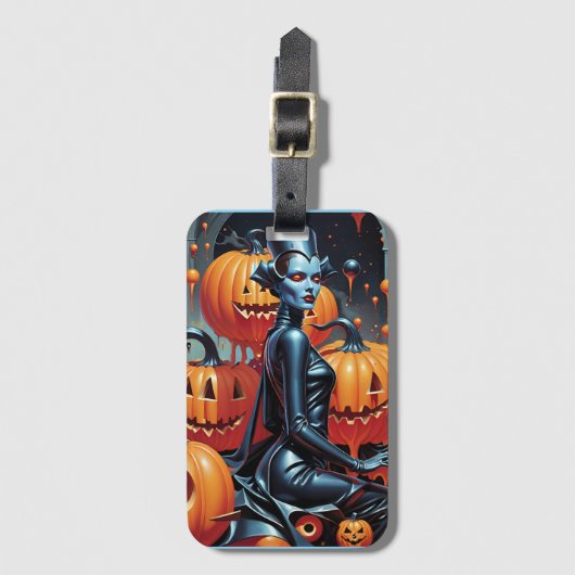 Herfstmode's Weekend Heksenkoningin Bagagelabel (Voorkant (verticaal))