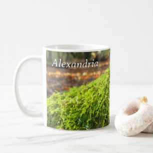 Herfstmos in gouden zonneschijn - gepersonaliseerd koffiemok