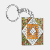 HERFSTMOZAÏEK Vierkante Acryl Sleutelhanger (Voorkant Links)