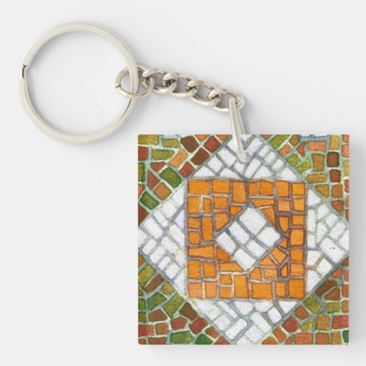 HERFSTMOZAÏEK Vierkante Acryl Sleutelhanger (Voorkant)