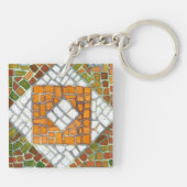 HERFSTMOZAÏEK Vierkante Acryl Sleutelhanger (Achterkant)
