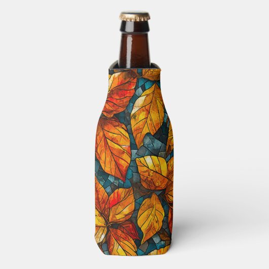 Herfstmozaïekpatroon Flesjeskoeler (Fles Voorkant)