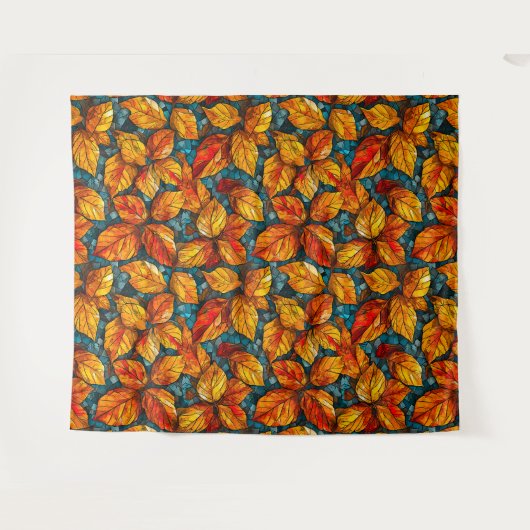 Herfstmozaïekpatroon Wandkleed (Voorkant (horizontaal))