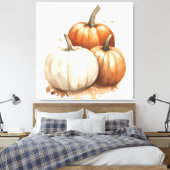 Herfstmuur kunst, pompoen Herfst decor Canvas Afdruk (Insitu (Slaapkamer))