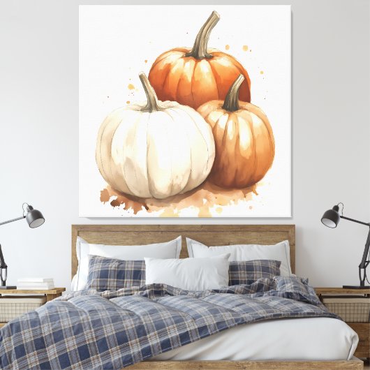 Herfstmuur kunst, pompoen Herfst decor Canvas Afdruk (Insitu (Slaapkamer))