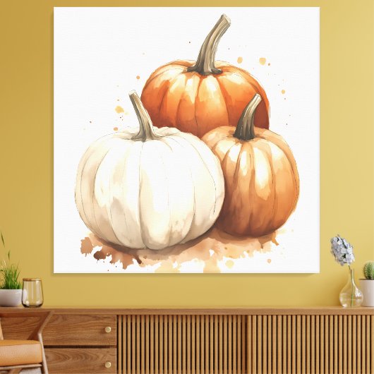 Herfstmuur kunst, pompoen Herfst decor Canvas Afdruk (Insitu (Woonkamer))