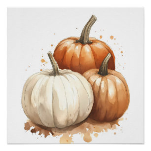 Herfstmuur kunst, pompoen Herfst decor Perfect Poster