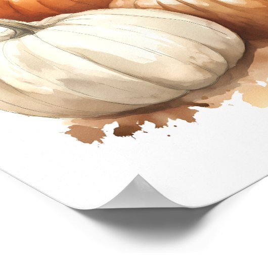 Herfstmuur kunst, pompoen Herfst decor Poster (Hoek)