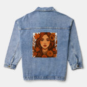 Herfstmuze – Vrouw met Herfst Denim Jacket (Achterkant)